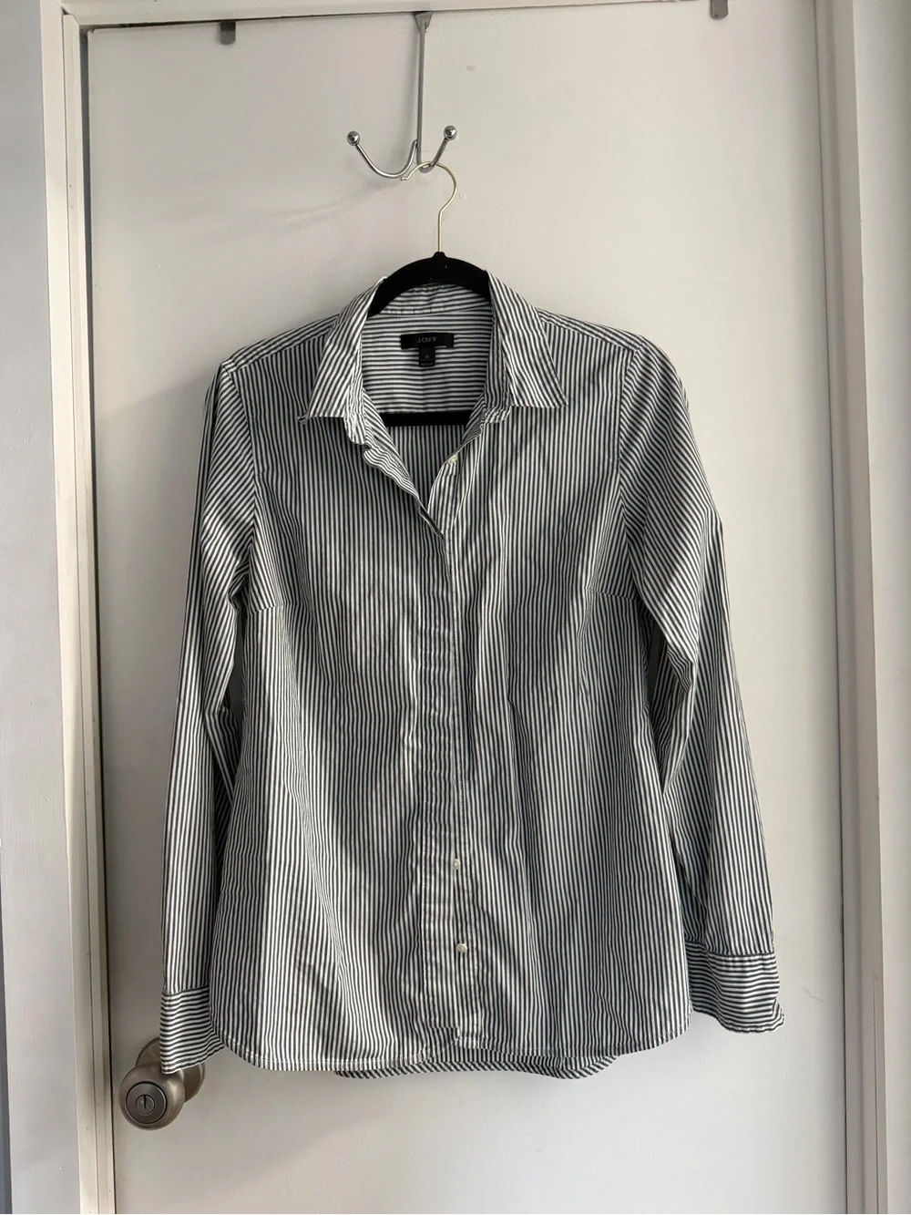 J. Crew Black and White Pinstripe Men’s Dress Shirt